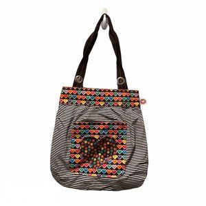 Little miss matched striped/hearts tote